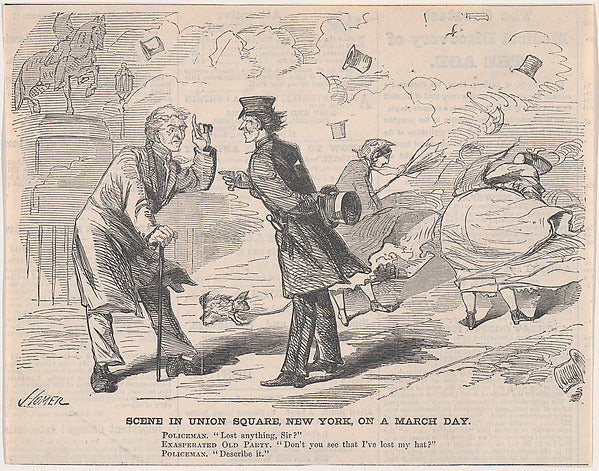 Scene in Union Square On a March Day April 7, 1860-Winslow Ho,16x12"(A3)Poster