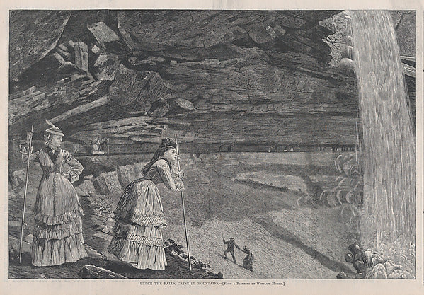 Under the Falls Catskill Mountains – From a Painting by Winsl, Poster Print