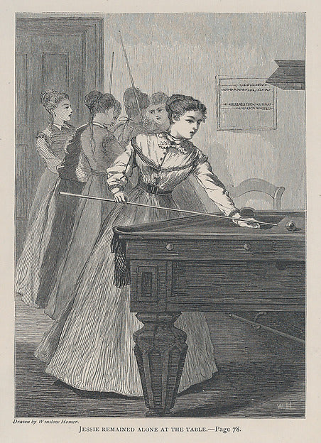 Jessie Remained Alone at the Table – Drawn by Winslow Homer J,16x12"(A3)Poster