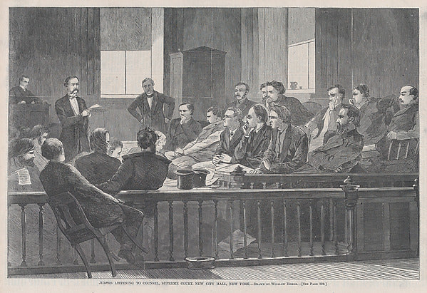 Jurors Listening to Counsel Supreme Court New York City Hall,16x12"(A3)Poster