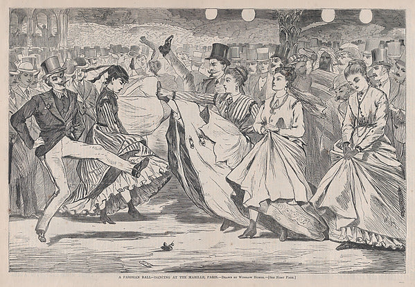 A Parisian Ball – Dancing at the Mabille Paris – Drawn by Win, Poster Print Wall Art