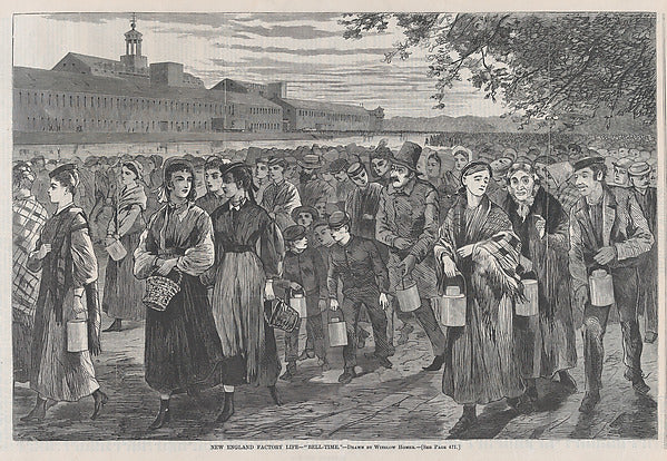 New England Factory Life – "Bell Time" – Drawn by Winslow Home,16x12"(A3)Poster