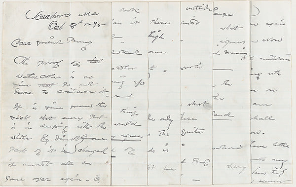 Autograph Letter to Louis Prang Discussing lithograph of "The,16x12"(A3)Poster