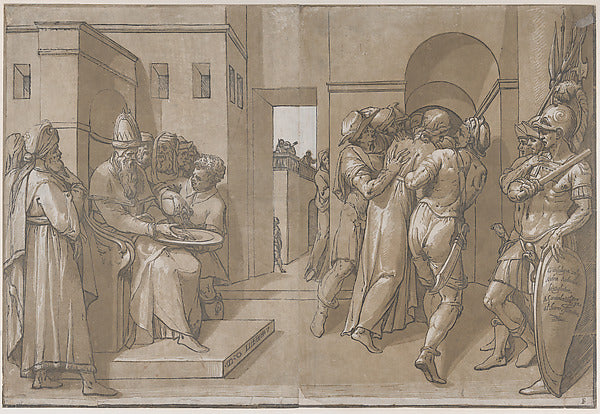 Andrea Andreani , After Giambologna - Pilate at the left washi, Poster Print Wall Art