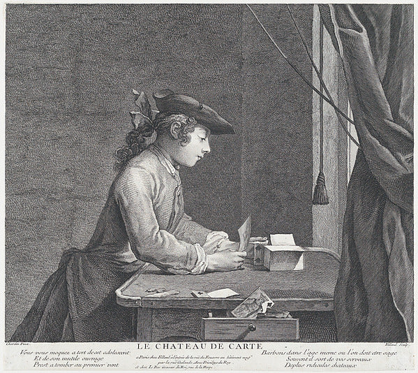 The House of Cards n.d.-after Jean Siméon Chardin,16x12"(A3) Poster