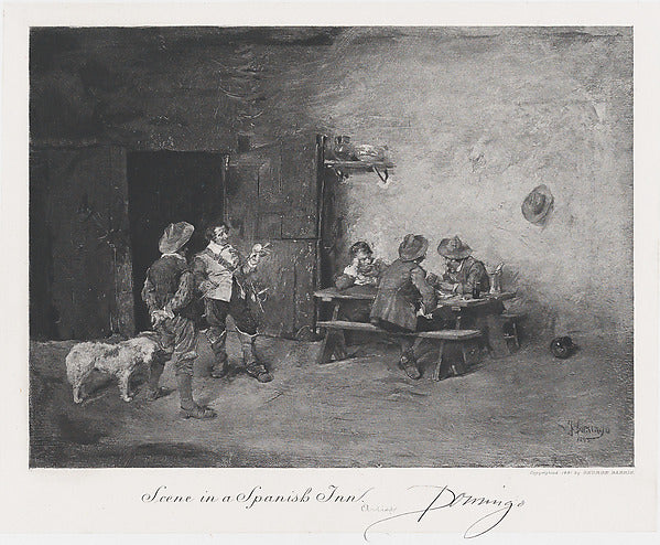 After Francisco Domingo y Marqués:Figures inside a Spanish i-16x12"(A3) Poster