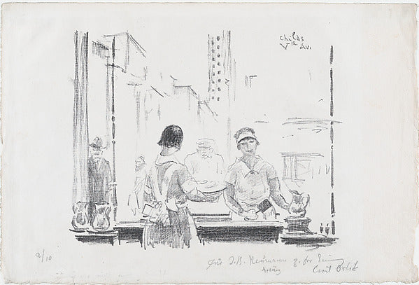 At the Lunch Counter Childs Vth Ave n.d.-Emil Orlik , Poster Print Wall Art
