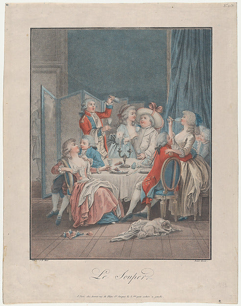 The Supper 1787–93-Louis Marin Bonnet,After Jean-Baptiste Hue, Poster Print Wall Art