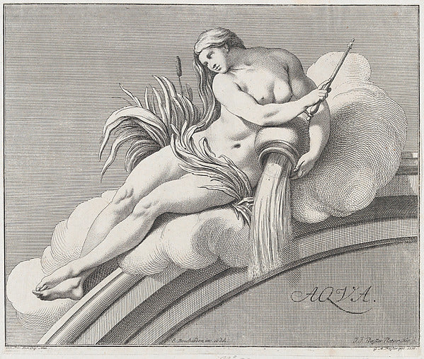 Johann Justin Preissler , after Edme Bouchardon:Water 1735-16x12"(A3) Poster