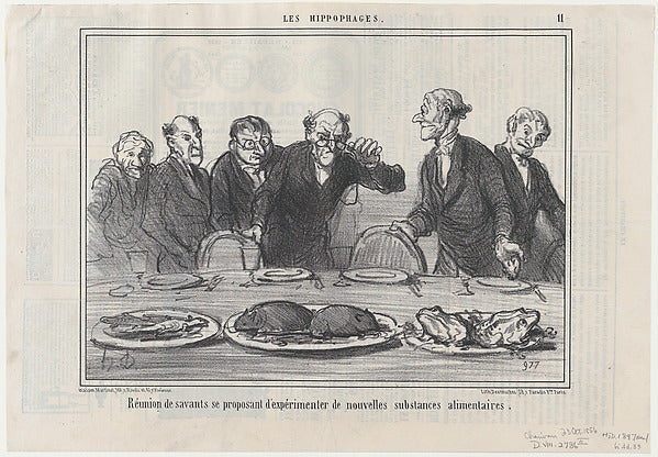 Honoré Daumier - Réunion de savants se proposant... from Les H, Poster Print Wall Art