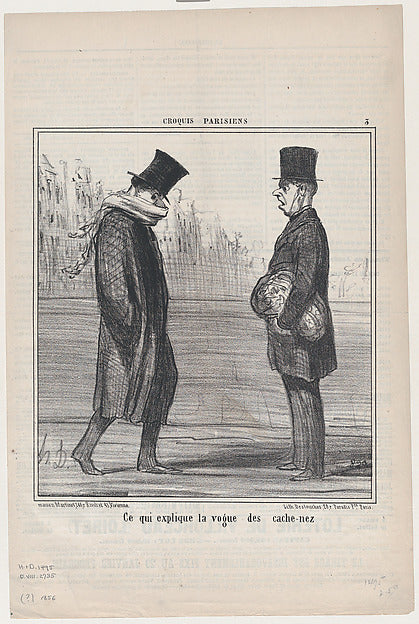 Honoré Daumier - Ce qui explique la voue des cache-nez from Cr, Poster Print Wall Art
