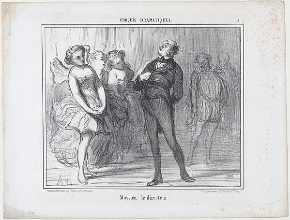 Honoré Daumier - Mossieu le directeur from Croquis Dramatiques, Poster Print Wall Art