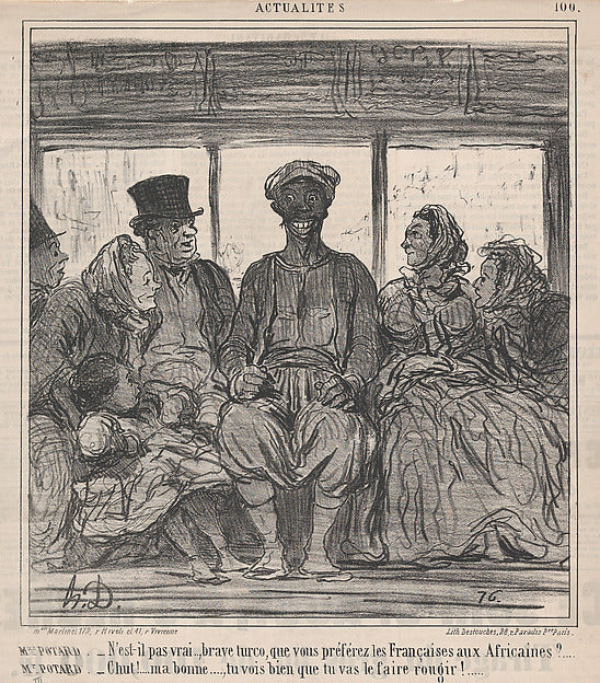 Honoré Daumier:N'est-il pas vrai brave turco que vous préfér-16x12"(A3) Poster
