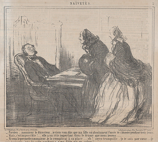 Pardon monsieur le directeur... from Naïvetés published in, Poster Print Wall Art