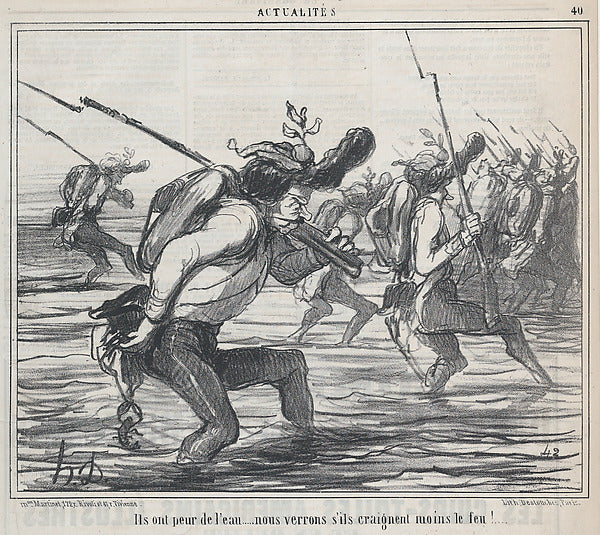 Honoré Daumier:Ils ont peur de l'eau... from Actualités publ-16x12"(A3) Poster