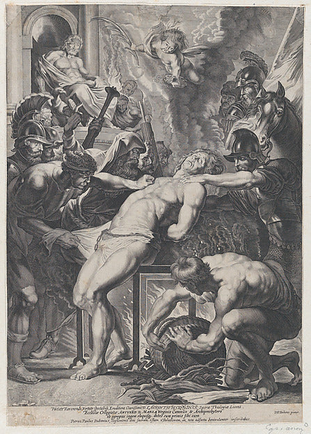Saint Lawrence at the Stake c1621–1750-Anonymous, After Lucas , Poster Print
