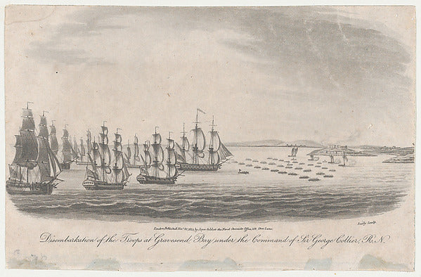 Disembarkation of the Troops at Gravesend Bay under the Comman, Poster Print Wall Art