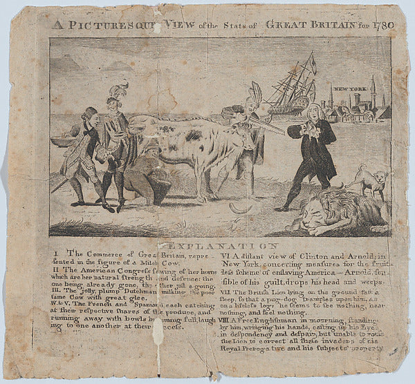 A Picturesque View of the State of Great Britain for 1780 1780, Poster Print Wall Art