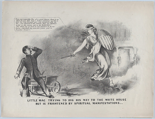 Little Mac Trying to Dig His Way to the White House But is Fr, Poster Print