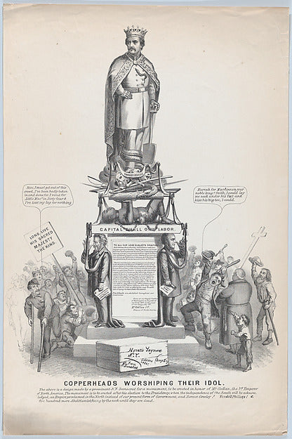 Copperheads Worshiping Their Idol c1864-Anonymous, American, 1, Poster Print