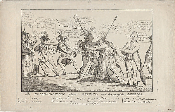 The Reconciliation Between Britannia and Her Daughter America , Poster Print