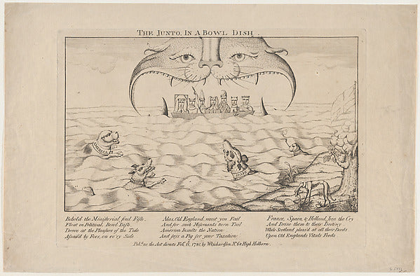 The Junto in a Bowl Dish February 11, 1781-Anonymous, British,, Poster Print