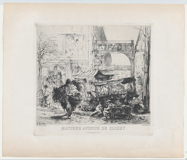 Auguste Brouet:Morning Scene Avenue de Clichy 1922-16x12"(A3) Poster