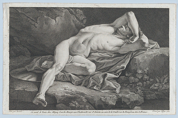 Simon Charles Miger , After Gabriel Briard:Study of Male Nud-16x12"(A3) Poster