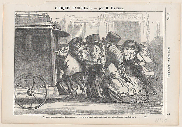 Honoré Daumier:Stop pushing please... you have the number 57-16x12"(A3) Poster