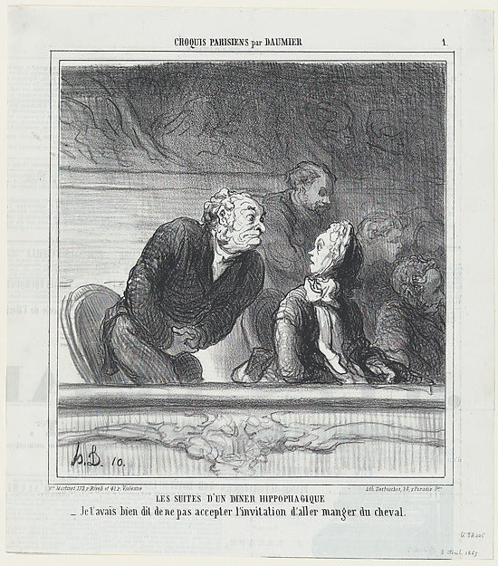 Honoré Daumier:Consequences of a horsemeat dinner from 'Pari-16x12"(A3) Poster