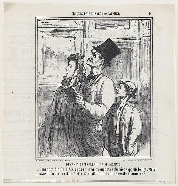 Honoré Daumier:Looking at a Manet painting from 'Sketches fr-16x12"(A3) Poster