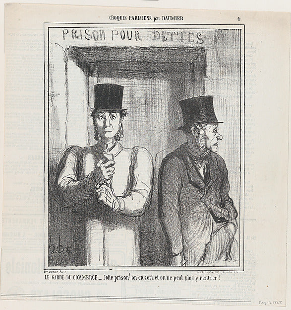 Honoré Daumier:Bailiff at the commercial court from 'Parisia-16x12"(A3) Poster