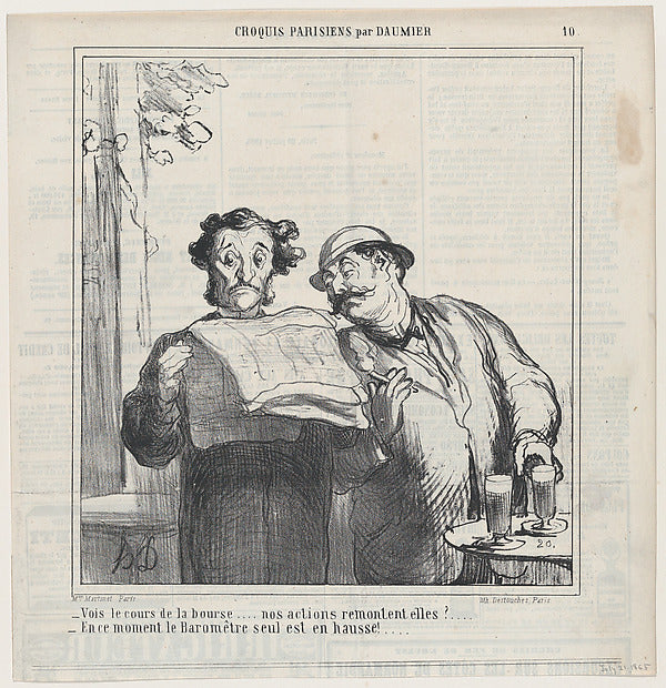 Honoré Daumier:Look the quotations from the stock exchange..-16x12"(A3) Poster