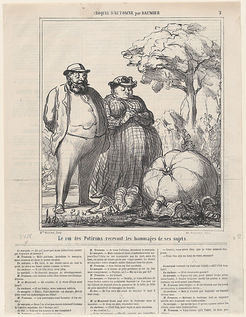 Honoré Daumier:The king of pumpkins receiving the homage of -16x12"(A3) Poster