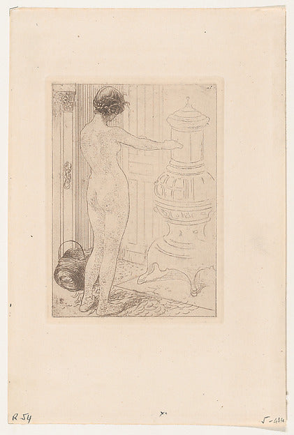 The Model by the Stove 1908-Carl Larsson ,16x12"(A3)Poster