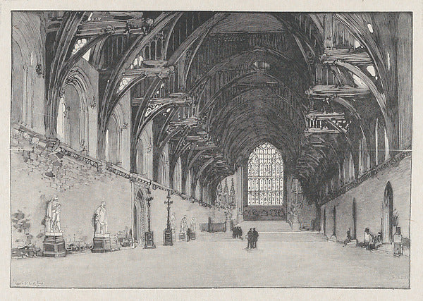 Auguste-Louis Lepère:Interior of Westminster Hall 1885–1916-16x12"(A3) Poster