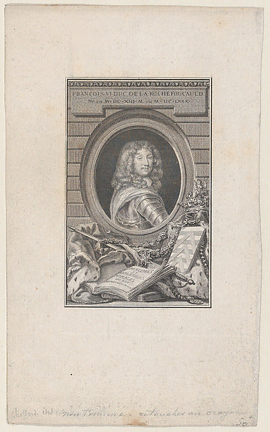 Pierre Philippe Choffard:Portrait of François VI duc de La R-16x12"(A3) Poster