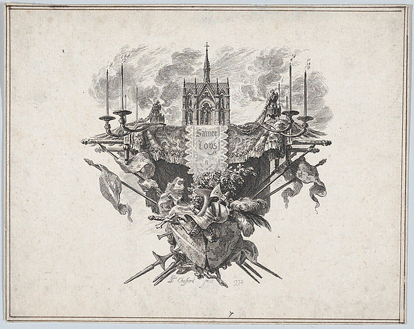 Pierre Philippe Choffard:Saint Louis Vignette 1772-16x12"(A3) Poster