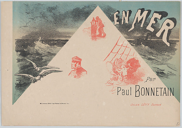 Jules Chéret:Cover for the book "En Mer" by Paul Bonnetain 1-16x12"(A3) Poster