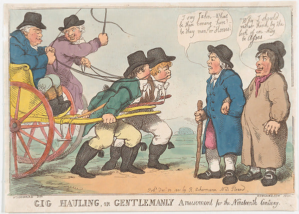 Thomas Rowlandson:Gig Hauling or Gentlemanly Amusement for t-16x12"(A3) Poster