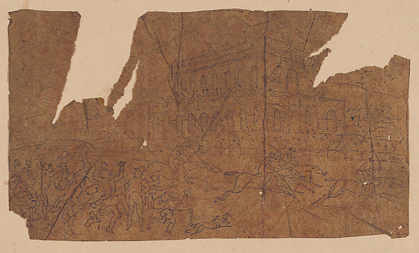 Tracing of scene from Dr. Syntax c1819-Possibly by Thomas Rowl, Poster Print Wall Art