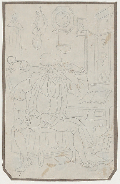 Tracing of scene from Dr. Syntax 1819-After Thomas Rowlandson, Poster Print Wall Art