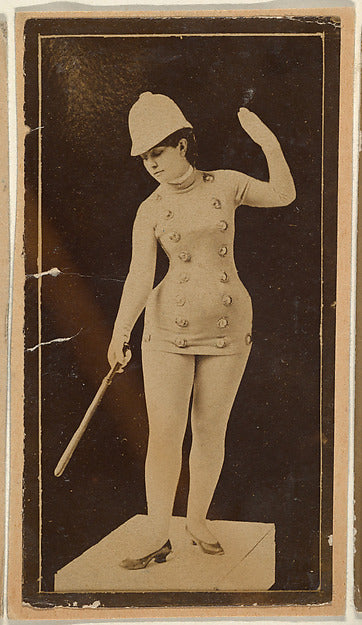 :Actress wearing policeman costume with baton and cap from t-16x12"(A3) Poster
