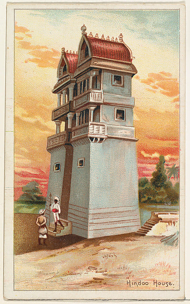 Original lithograph by The Giles Company - Hindoo House from t, Poster Print Wall Art