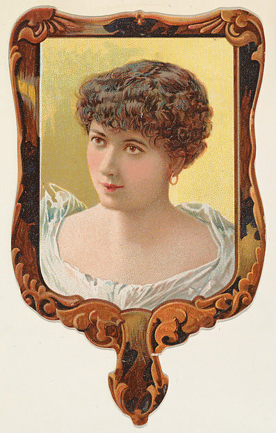 :Hand mirror with dark frame from the Novelties series issue-16x12"(A3) Poster