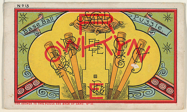 :Puzzle Number 15 "Base Ball" Puzzle from the Jokes ser-16x12"(A3) Poster