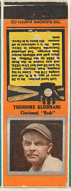 :Theodore Kleinhans Cincinnati Reds from the Baseball Player-16x12"(A3) Poster