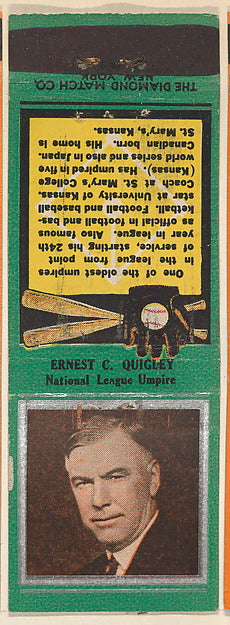 :Ernest C. Quigley National League Umpire from the Baseball -16x12"(A3) Poster