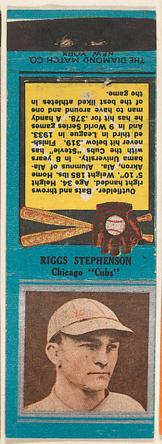 :Riggs Stephenson Chicago Cubs from the Baseball Players Mat-16x12"(A3) Poster