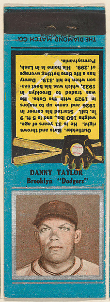 :Danny Taylor Brooklyn Dodgers from the Baseball Players Mat-16x12"(A3) Poster